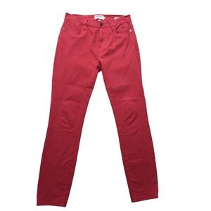 FRAME Le High Skinny Jeans Womens 27 Red High Rise Stretch Denim Slim Fit